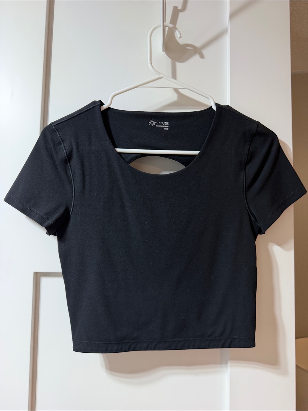 Everyday Black Crop Top with Scoop Neck